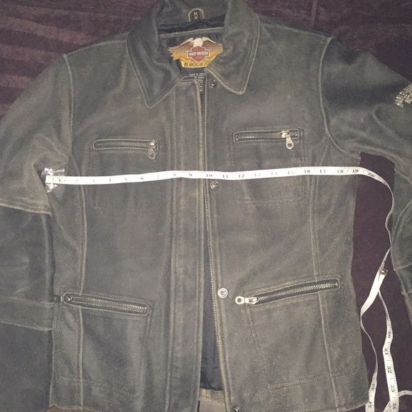 Harley Davidson distressed leather jacket - Picture 2 of 8